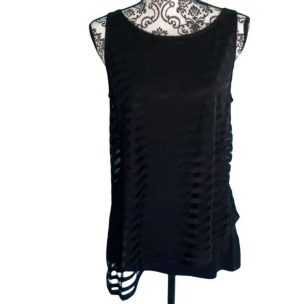 NWT White House Black Market Asymmetric Striped Lined Sleeveless Cocktail Blouse